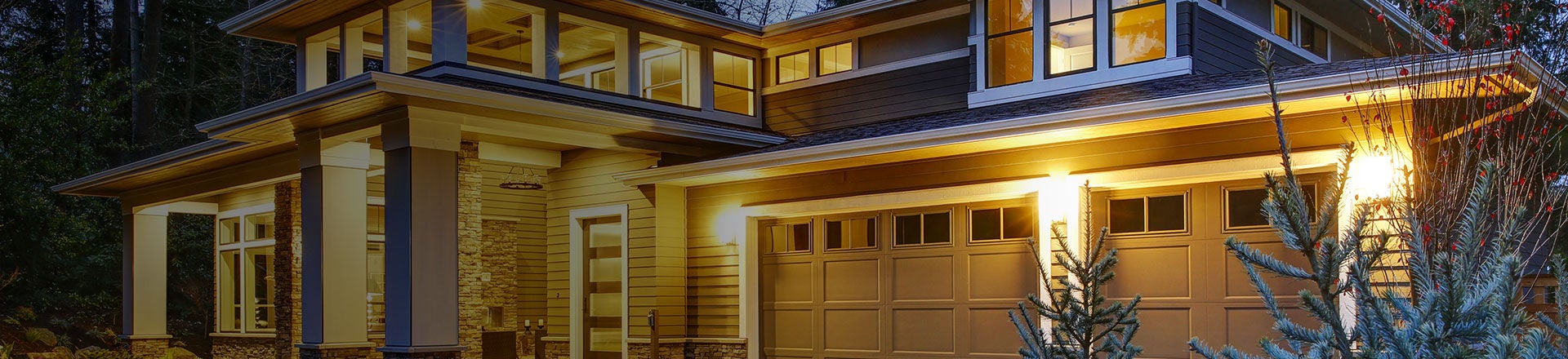 Front porch of Smart House at night