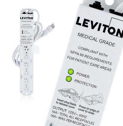 Zoomed In Image Of Medical Grade Strip with Surge Protection