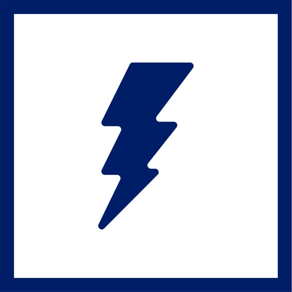 Blue Lightning Bolt in Blue Frame