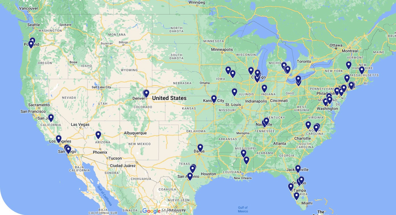 EV Pro Certified Installers Map