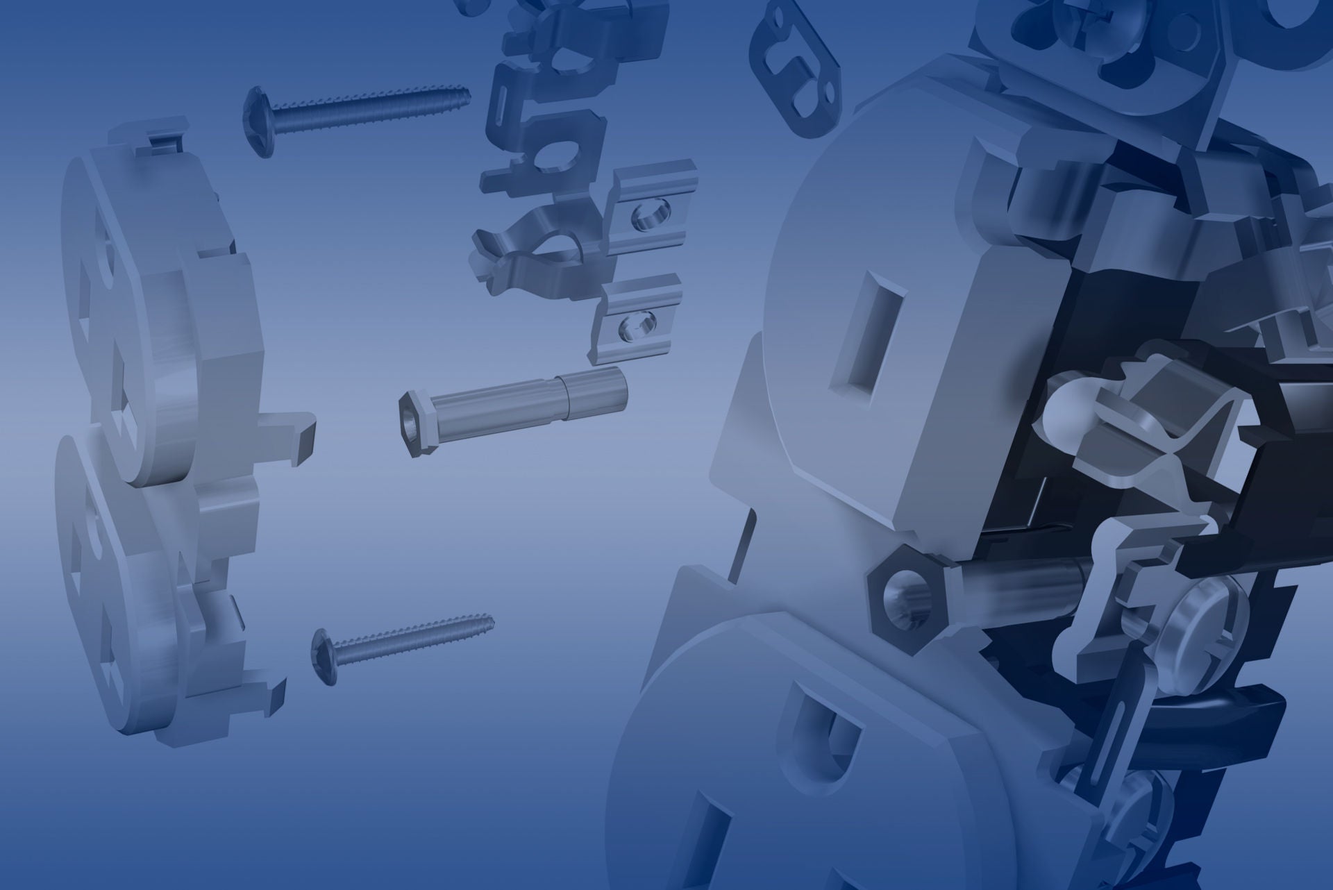 exploded view of receptacle