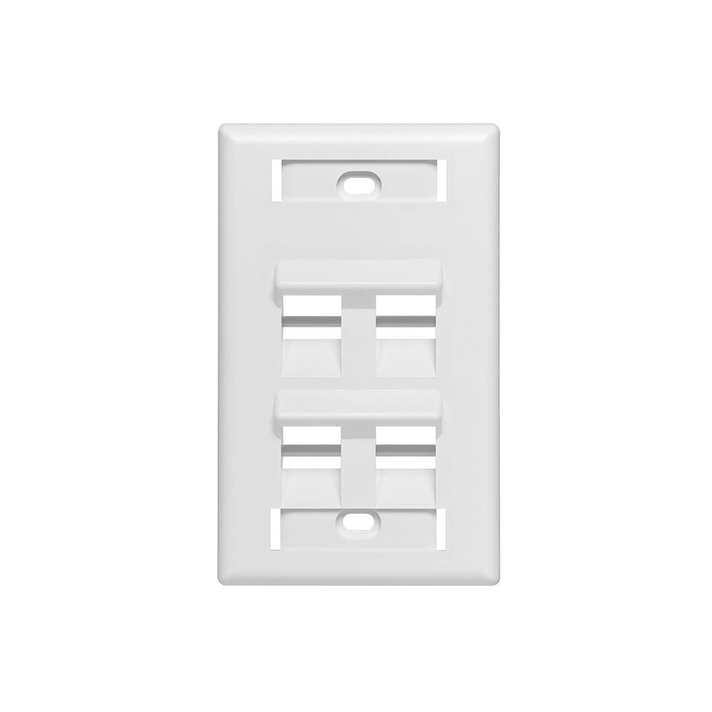 QUICKPORT Angled Single-Gang Wallplates with ID Windows